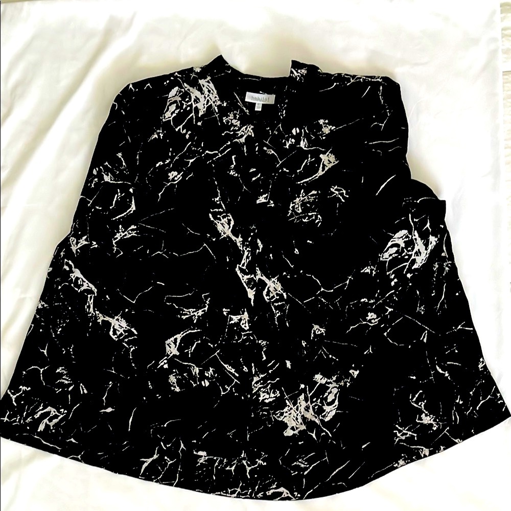 Habitat Black and White Graphic Long Sleeve Button Down Shirt